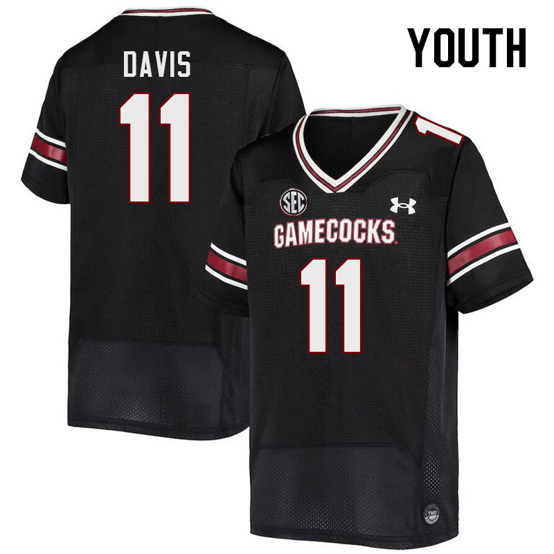 Youth #11 Elijah Davis South Carolina Gamecocks 2023 College Football Jerseys Stitched-Black